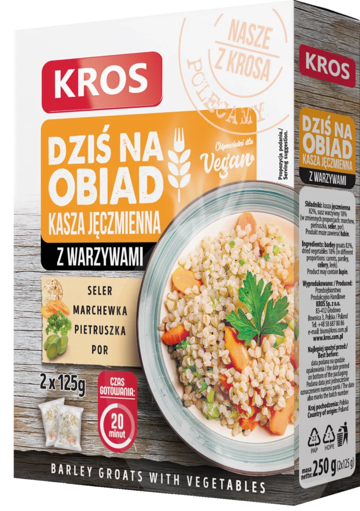 Kasza jęczmienna z warzywami 2 x 125 g