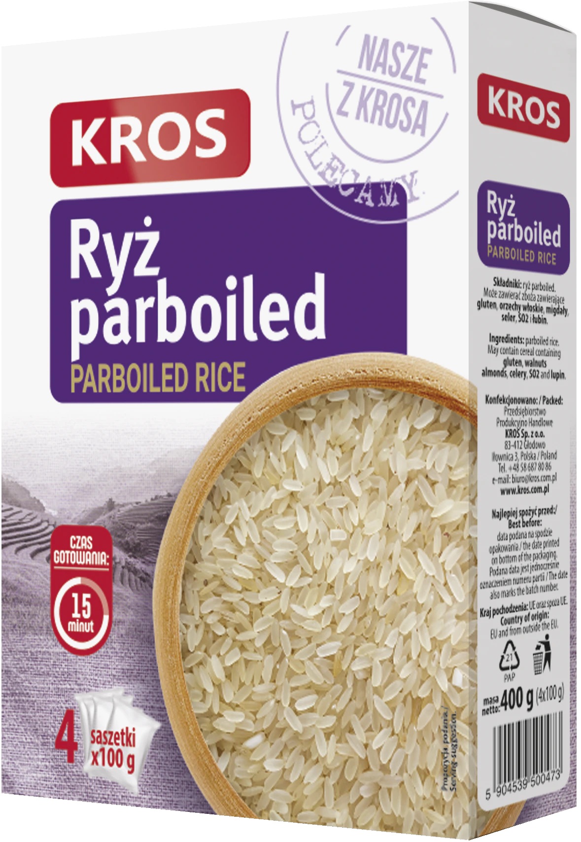 Ryż parboiled 4 x 100 g - Kros